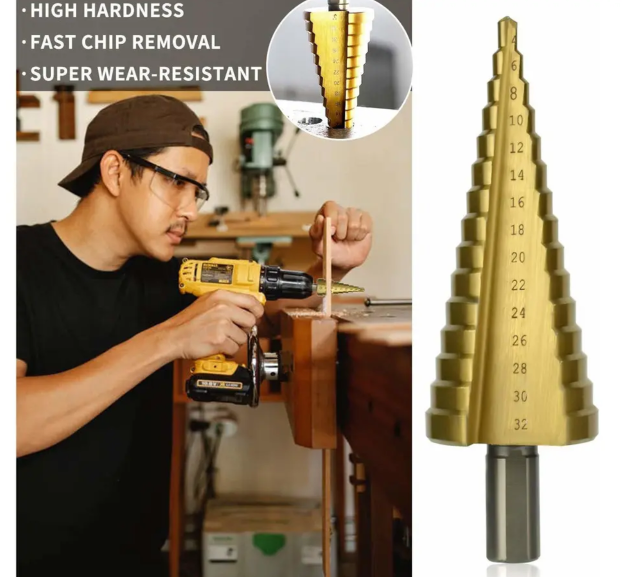 Vista 4 de Kit de 6 Brocas Escalonadas